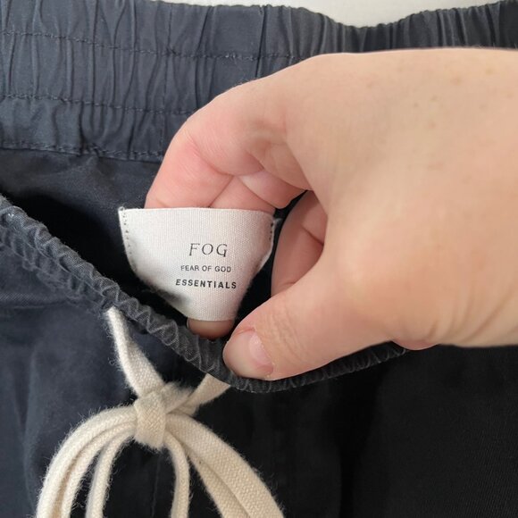 Essentials Black Twill Drawstring Skinny Pants Ankle Zip Mens Medium - Picture 9 of 12